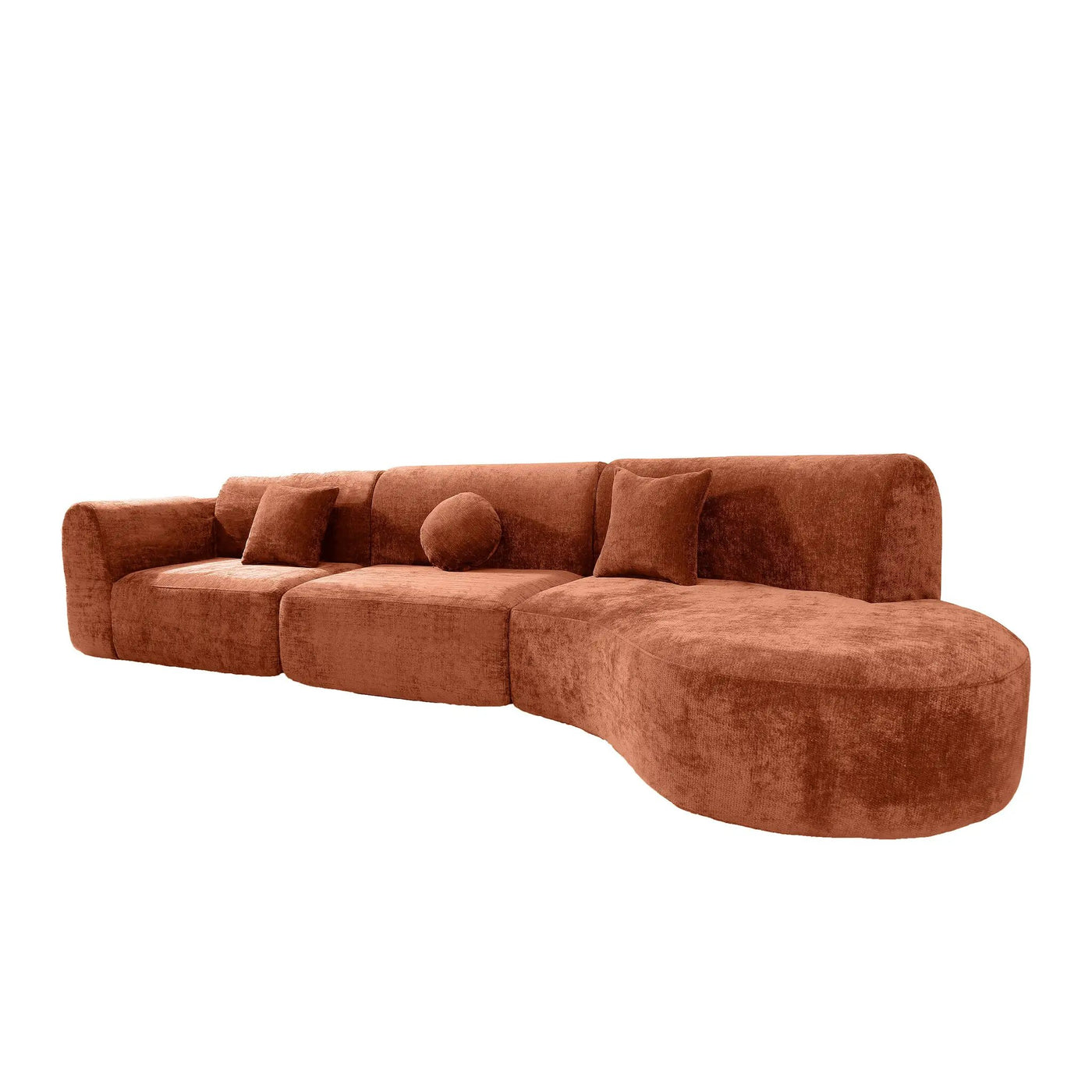 140" Modern Curved Sectional Sofa with Chaise Lounge by HouseOfZazla