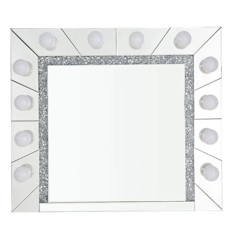 Noralie - 28" Accent Mirror - Mirrored & Faux Diamonds by Unique Piece Furniture