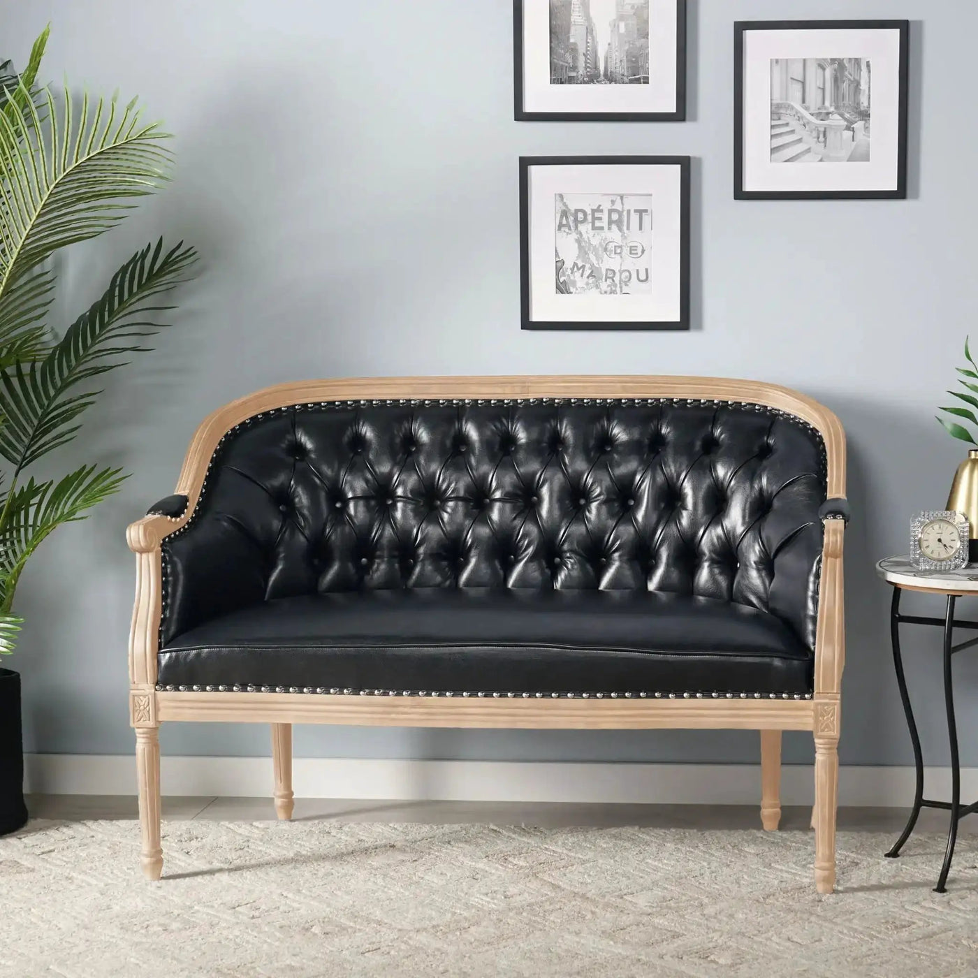 French Country Chesterfield Style Tufted Loveseat by HouseOfZazla