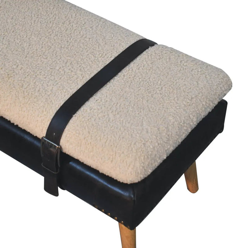 Bouclé Buffalo Hide Bench by HouseOfZazla