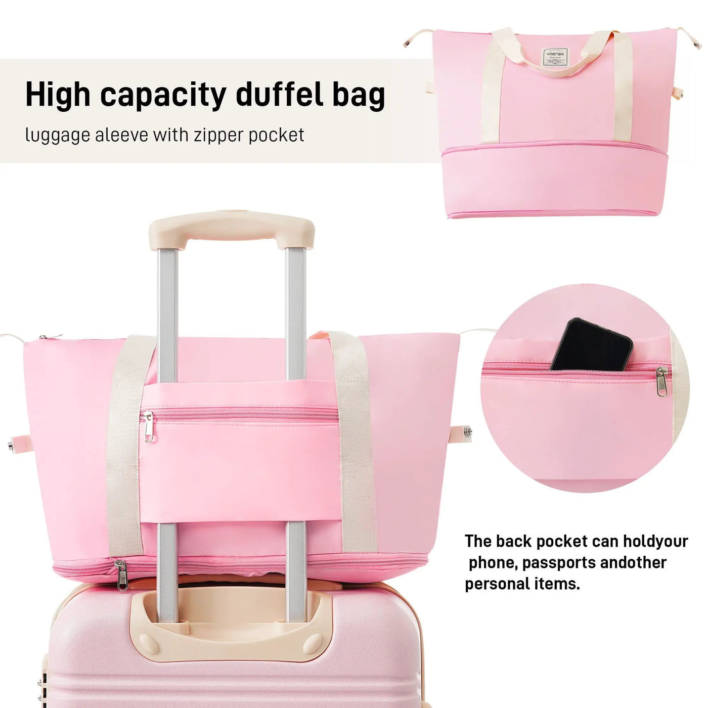 Hardshell Luggage Sets 2 Pieces + Bag Spinner Suitcase With Tsa Lock Lightweight 20" / 24" by HouseOfZazla