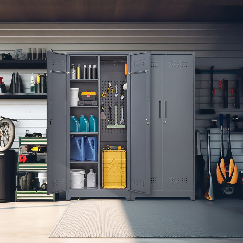 Gray And Metal Storage Cabinet by HouseOfZazla