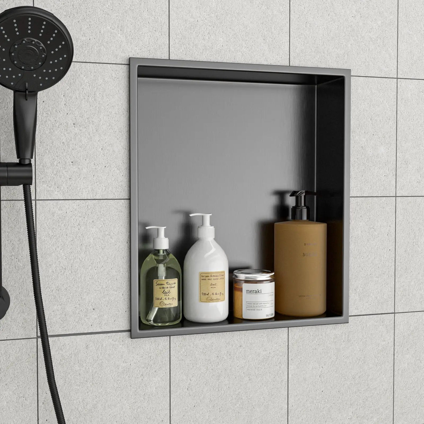 Stainless Steel Shower Niche With Seamless Design For Bathroom Storage by HouseOfZazla