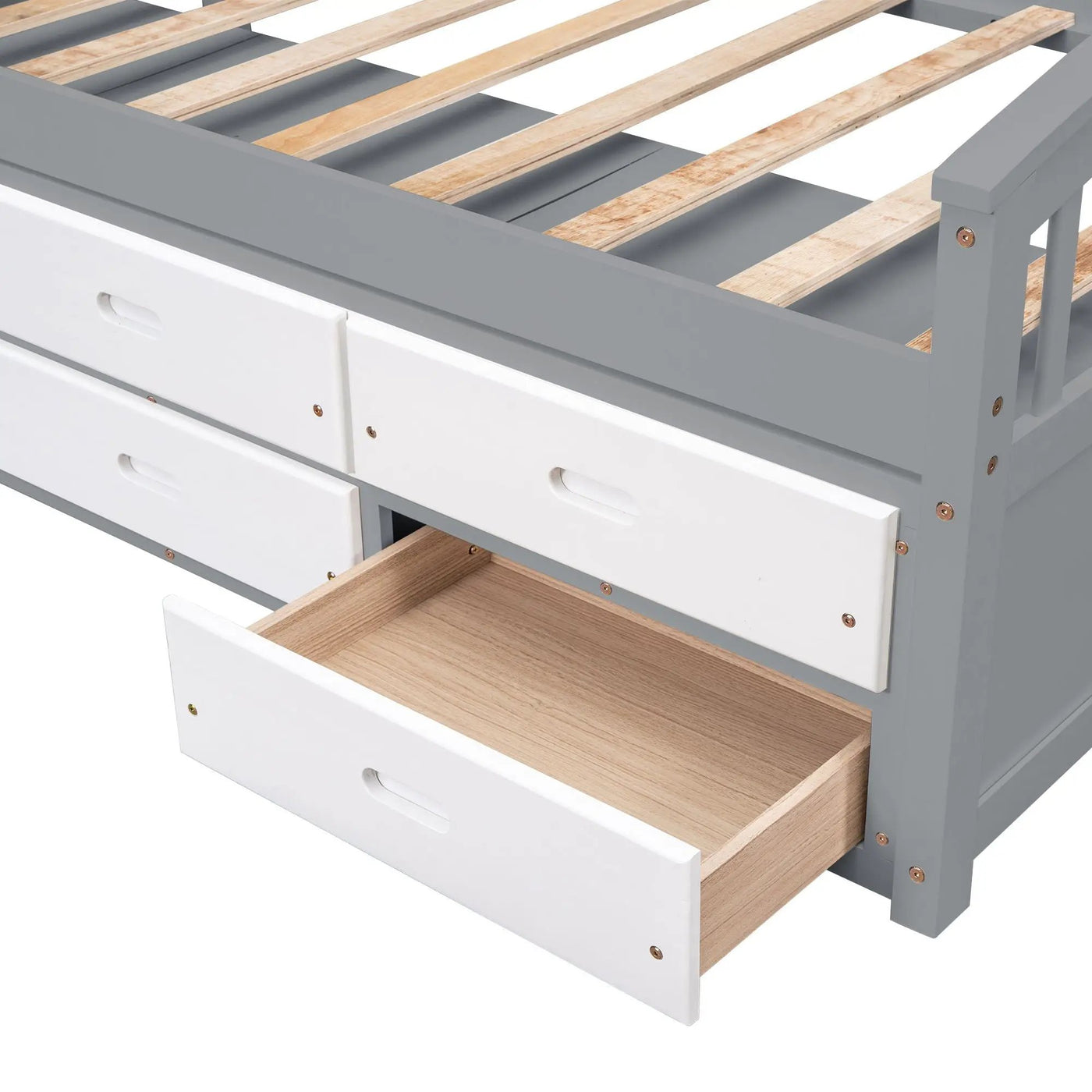 Platform Storage Bed Solid Wood Bed With 6 Drawers by HouseOfZazla