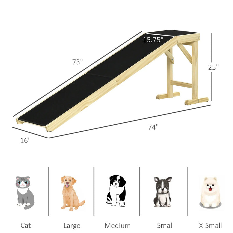 PawHut Dog Ramp for Bed with Non-Slip Carpet by HouseOfZazla