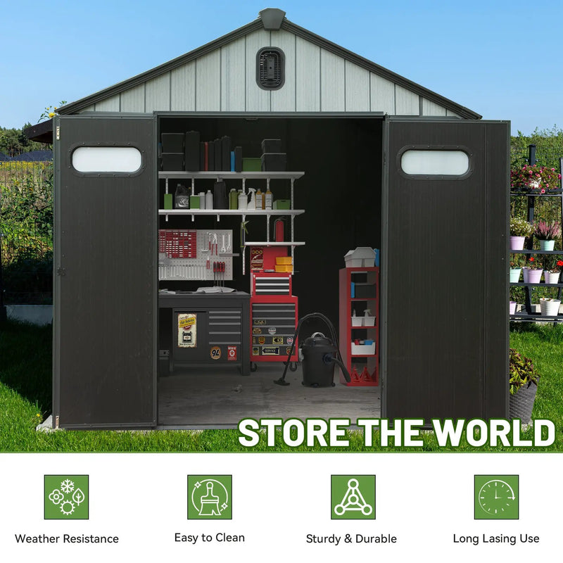 8X10FT Outdoor Resin Storage Shed by HouseOfZazla