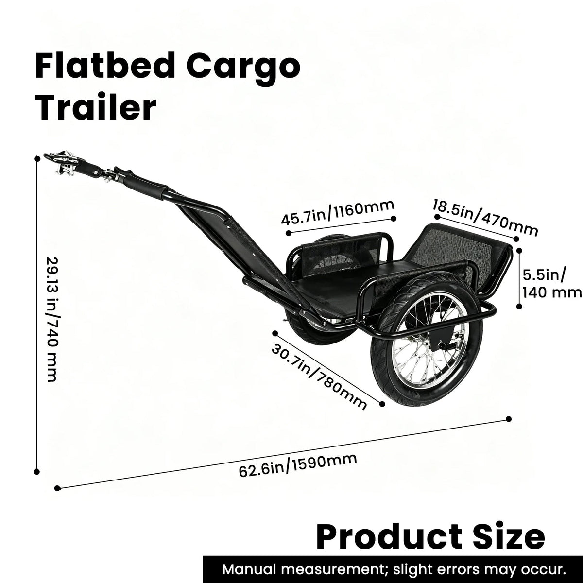 Heavy-Duty Bike Cargo Trailer with Steel Frame – 320 lb Load Capacity, photo 3 of 10