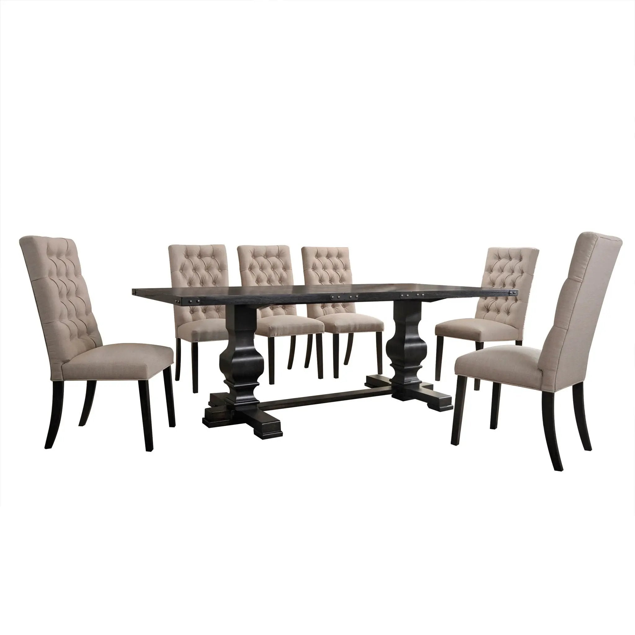 Morland 7 Pieces Dining Room Set - Black by HouseOfZazla