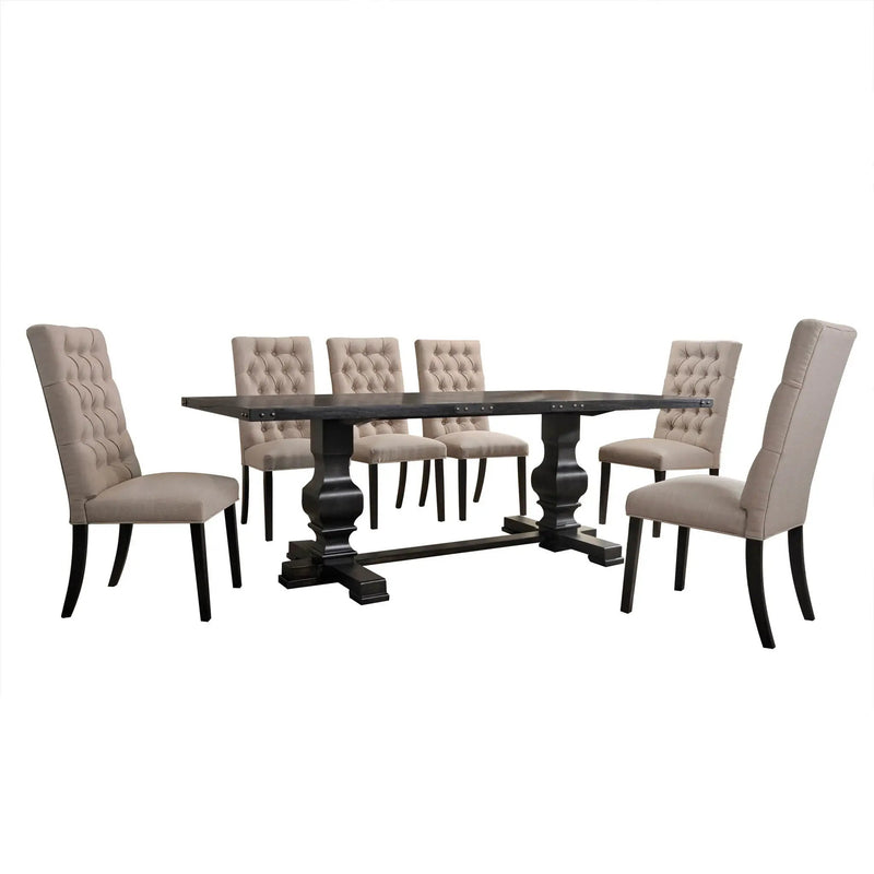 Morland 7 Pieces Dining Room Set - Black by HouseOfZazla