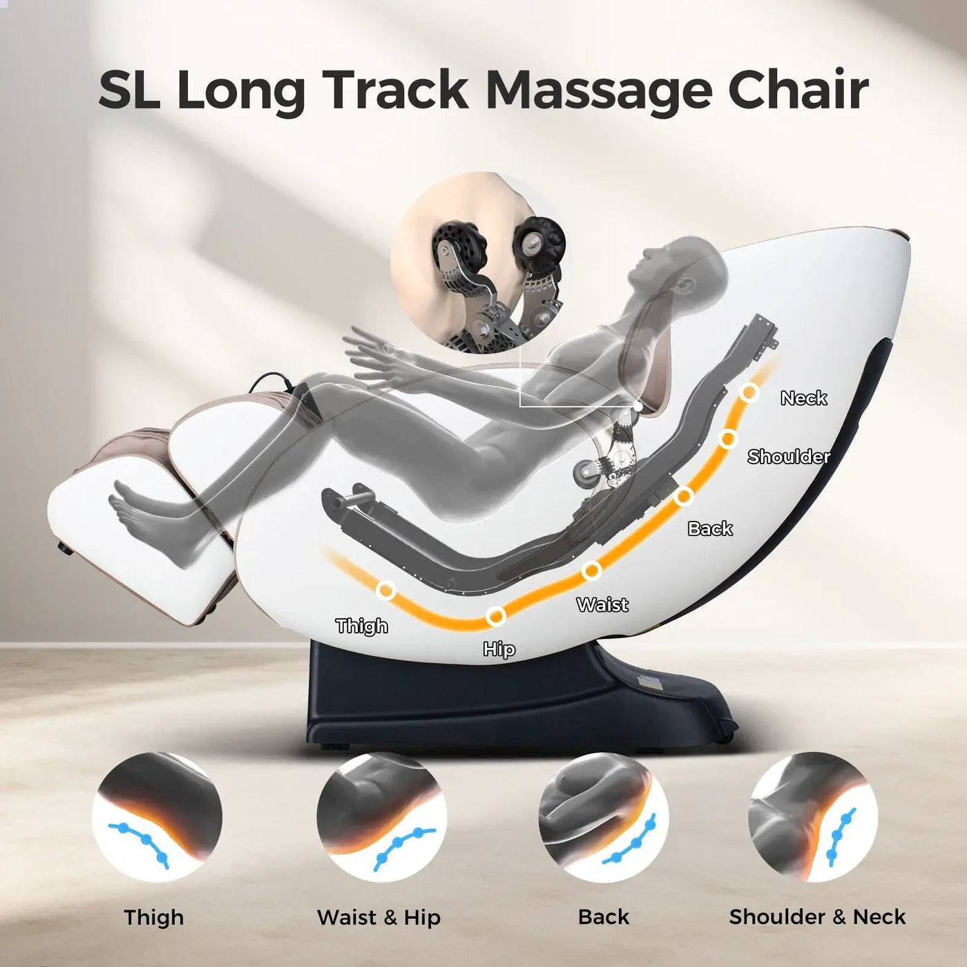 Bosscare - 3D Zero Gravity Massage Chair, Full Body Shiatsu Recliner With App by HouseOfZazla