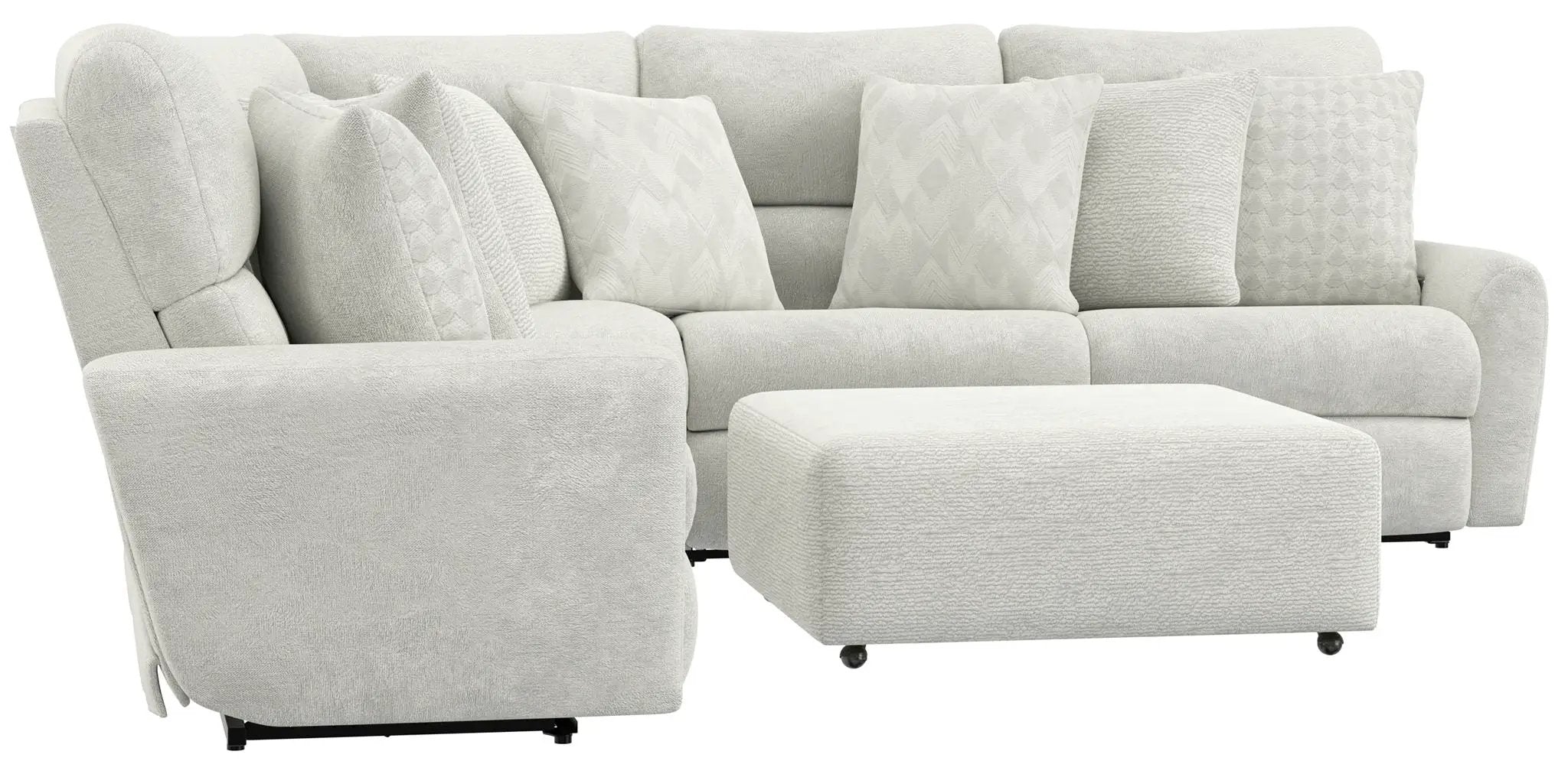 Majesty - Deep Seating Power Reclining Sectional And Ottoman by Unique Piece Furniture