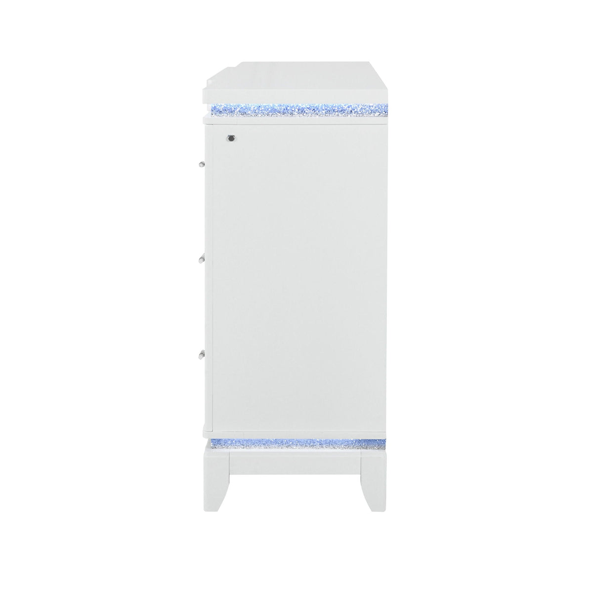 Adalid Dresser With LED Light And Glittered Drawer Fronts - White, photo 3 of 9