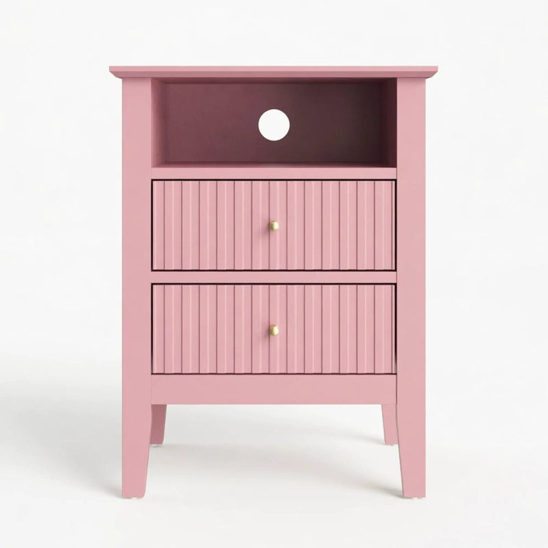 Fluted Nightstand With 2 Drawers by HouseOfZazla
