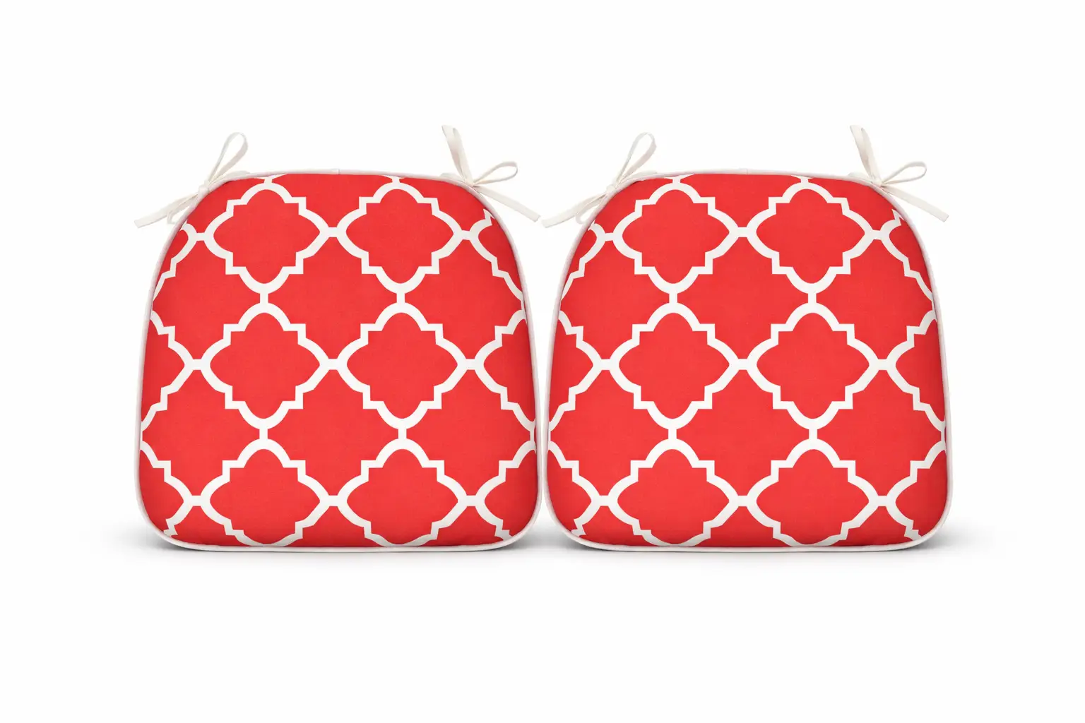 Outdoor Chair Cushions with Straps - Set of 4, Plaid Red by HouseOfZazla