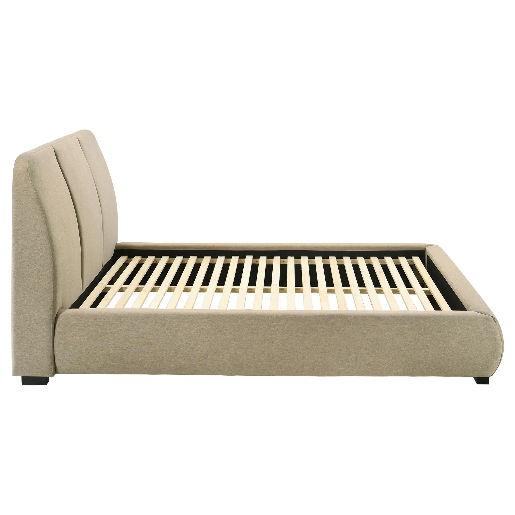 Mokena 46-inch Upholstered Queen Platform Bed Brown by Unique Piece Furniture