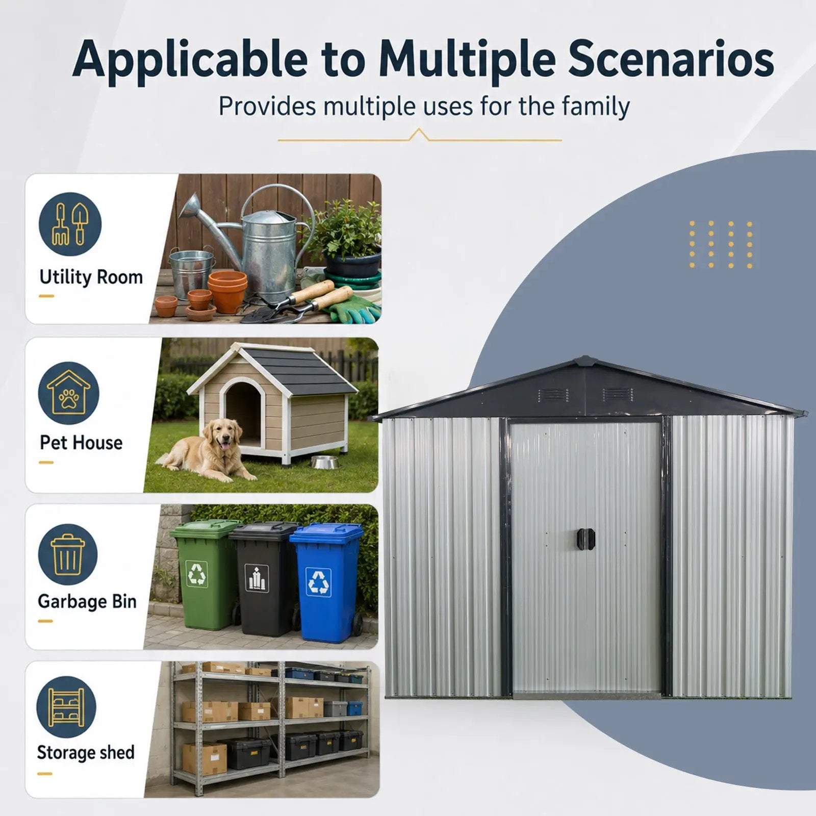 8ft x 4ft Outdoor Metal Storage Shed by HouseOfZazla