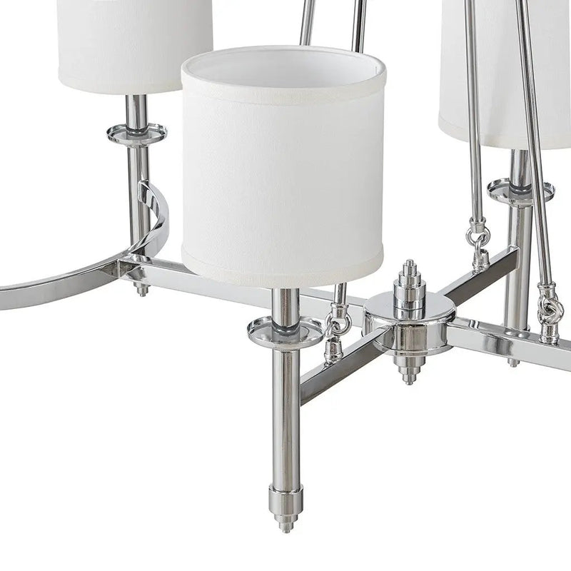 6-Light Chandelier with Fabric Drum Shades by HouseOfZazla