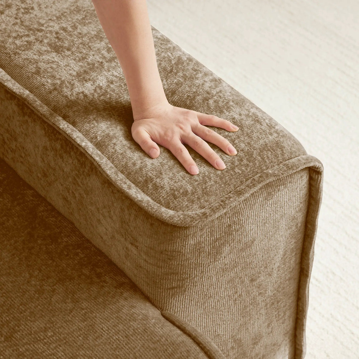 Deep Seat Modular 3 Seat Boneless Sofa with French Edge Piping by HouseOfZazla