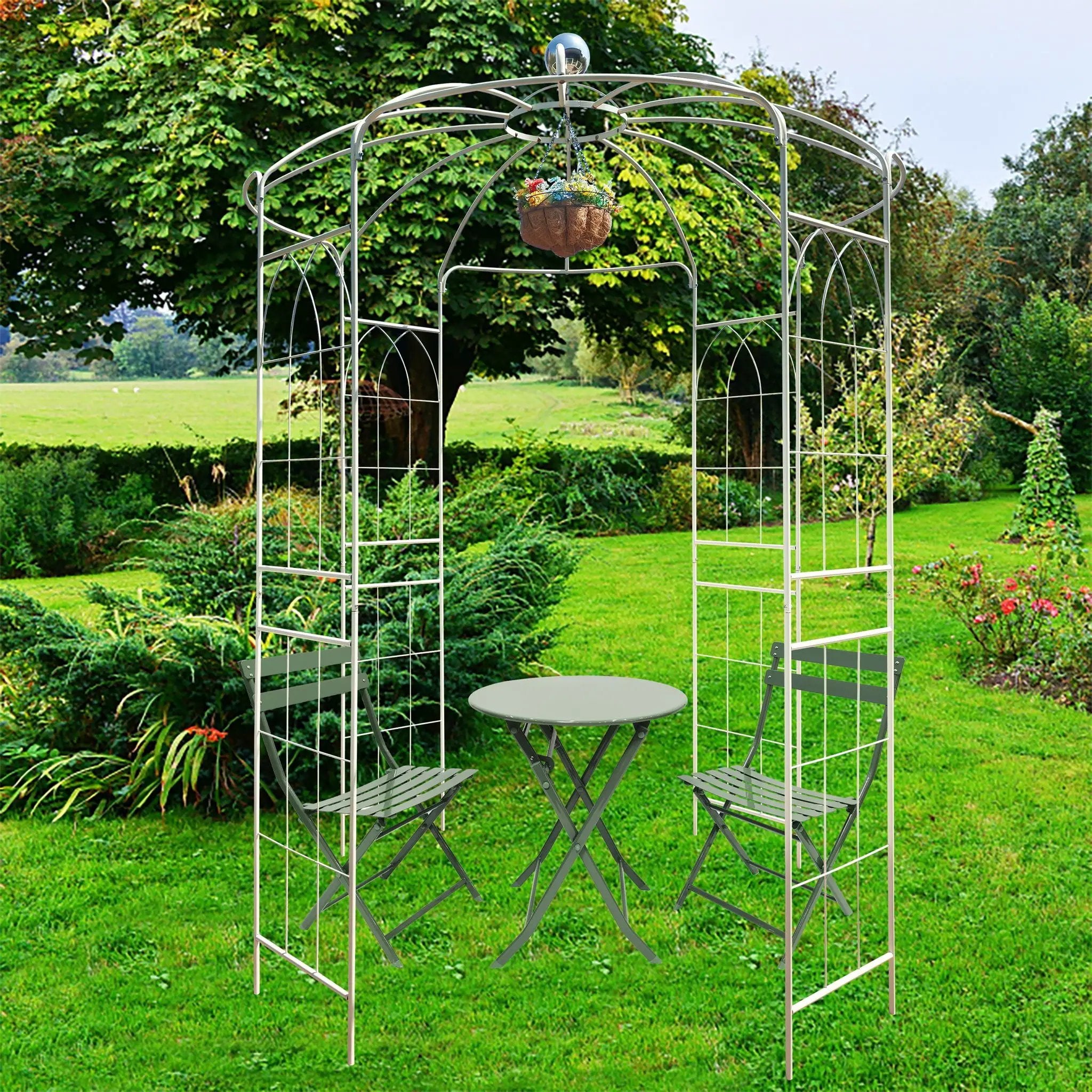 Metal Garden Arch Iron Garden Arbors Gazebo Dia High Birdcage Shape Pergola Pavilion For Wedding Ceremony by HouseOfZazla