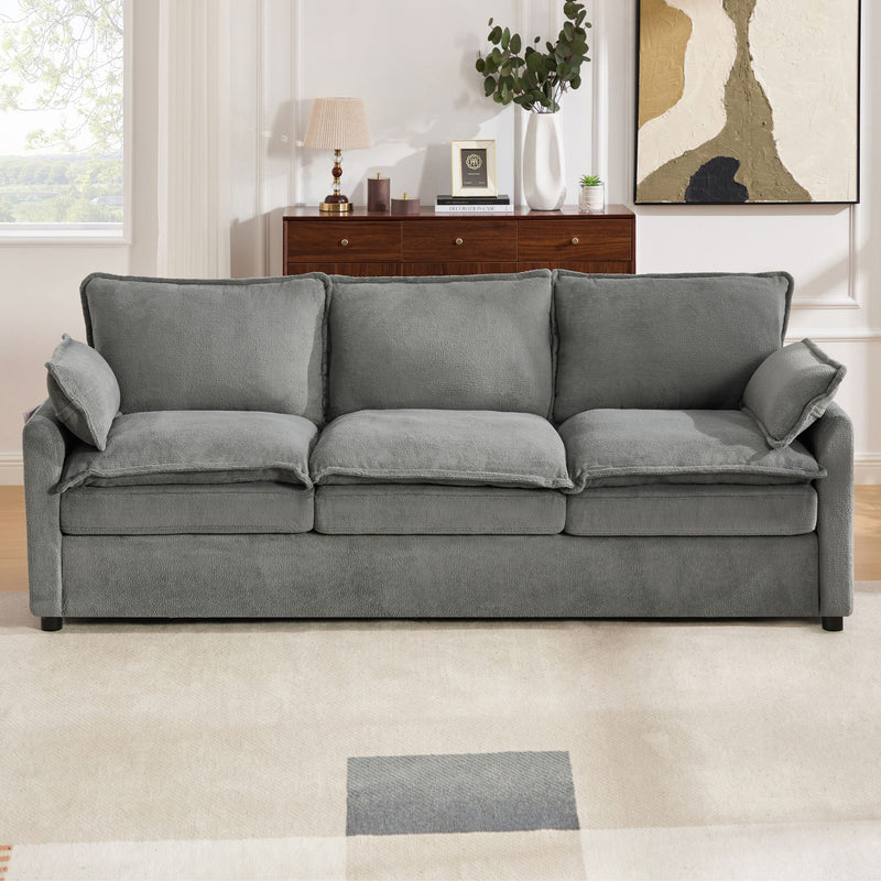 Modern 3 Seater Sofa With Side Storage Pockets For Living Room by HouseOfZazla