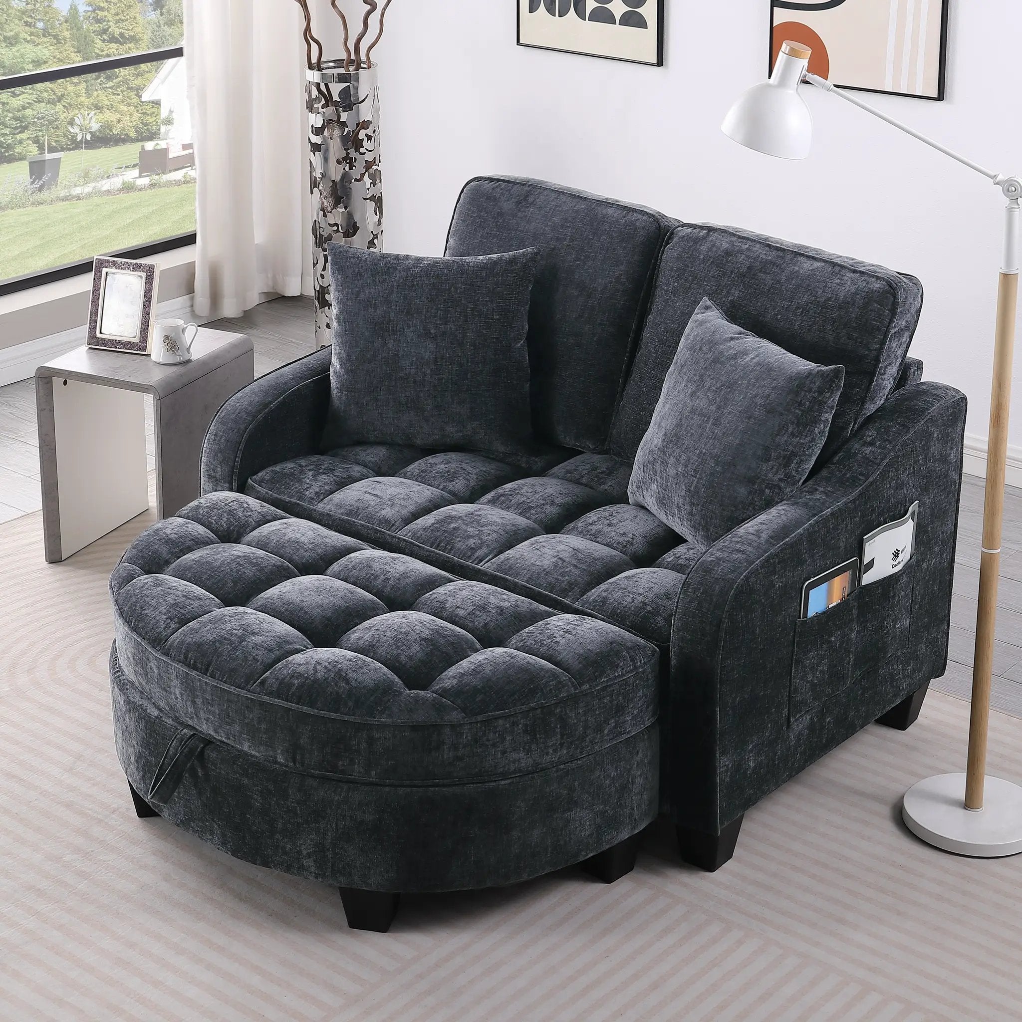 Two-Seater Sofa with Chaise Longue by HouseOfZazla