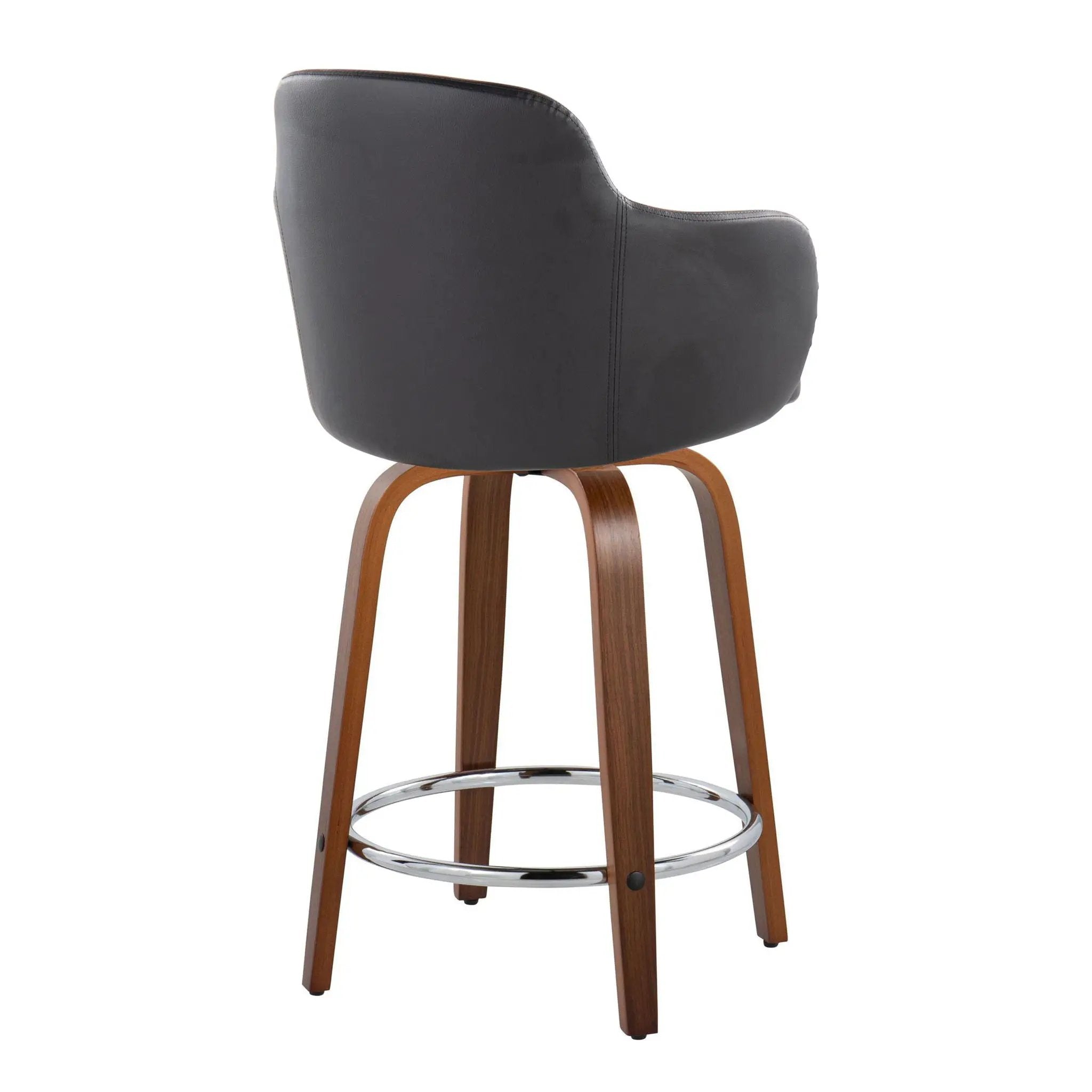 Boyne - Contemporary Fixed Height Counter Stool With Swivel With Round Footrest (Set of 2) by HouseOfZazla