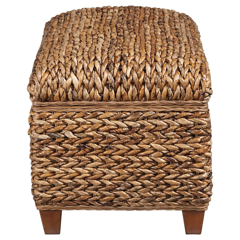 Laughton Hand-Woven Banana Leaf Storage Bench Amber by Unique Piece Furniture