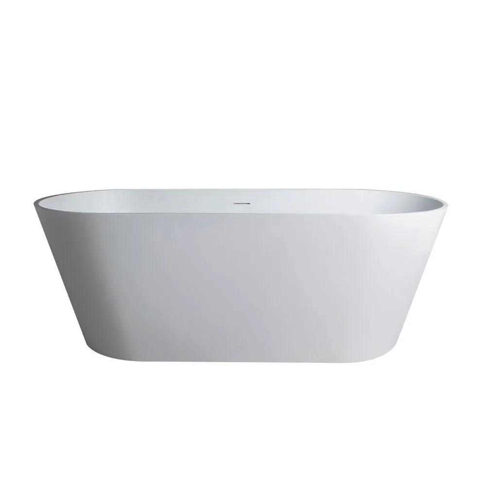 Solid Surface Soaking Freestanding Bathtub For Bathroom - Matte White by HouseOfZazla