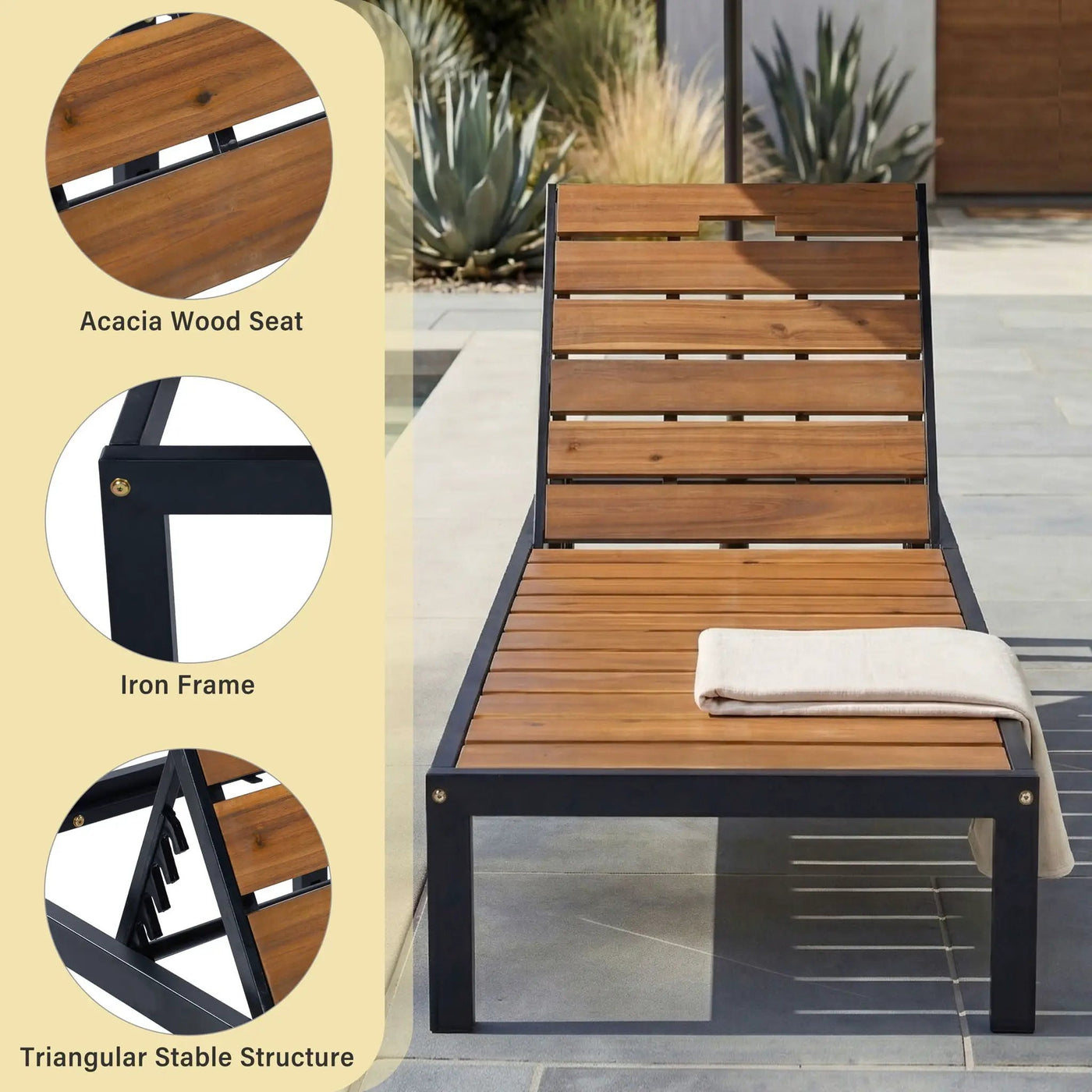 Outdoor Chaise With Adjustable Backrest by HouseOfZazla