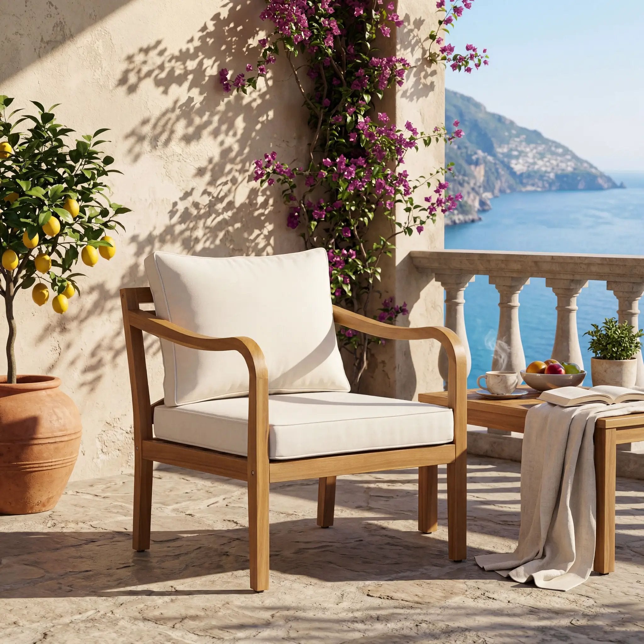 Acacia Wood Patio Furniture Club Chair by HouseOfZazla