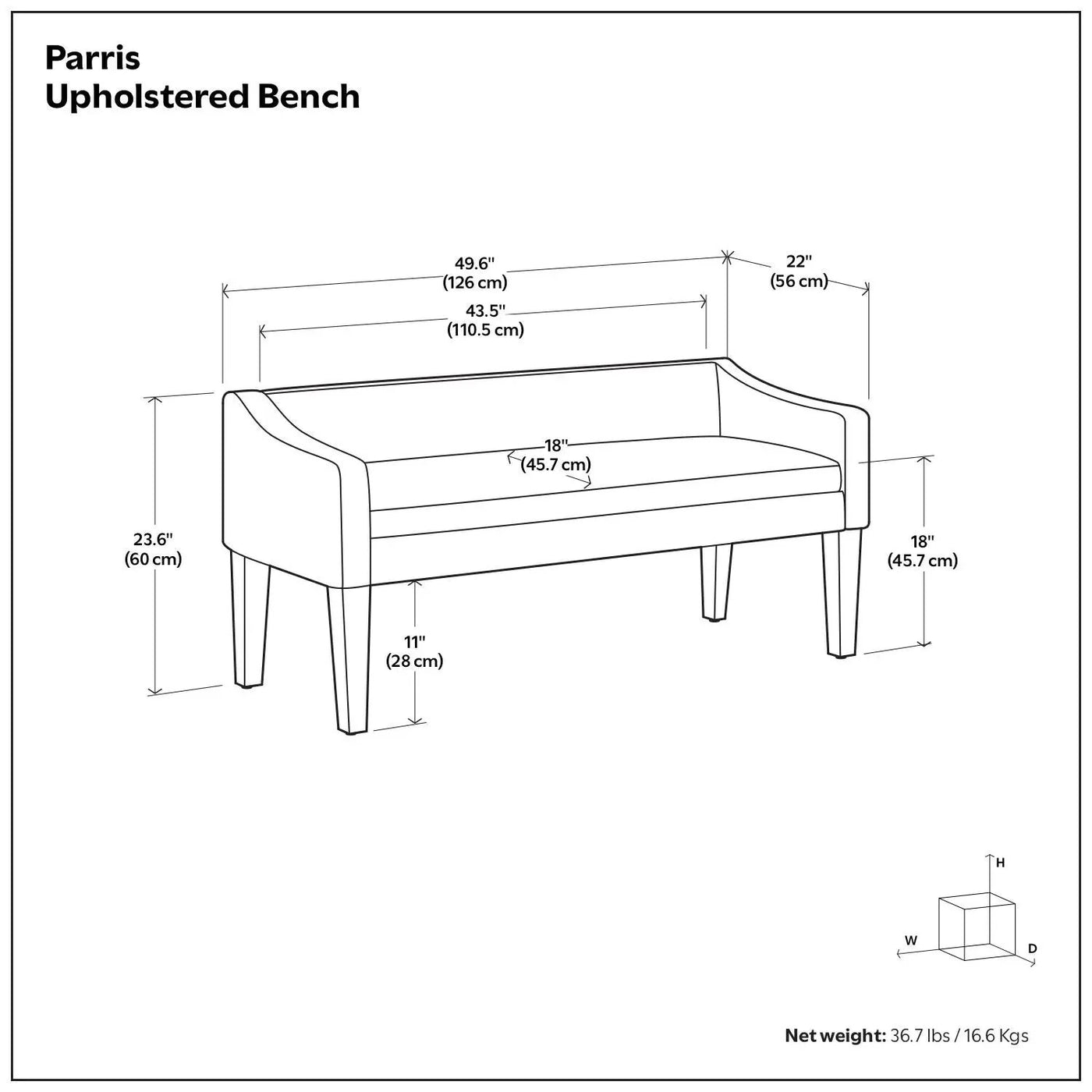 Parris - Contemporary Upholstered Bench by HouseOfZazla