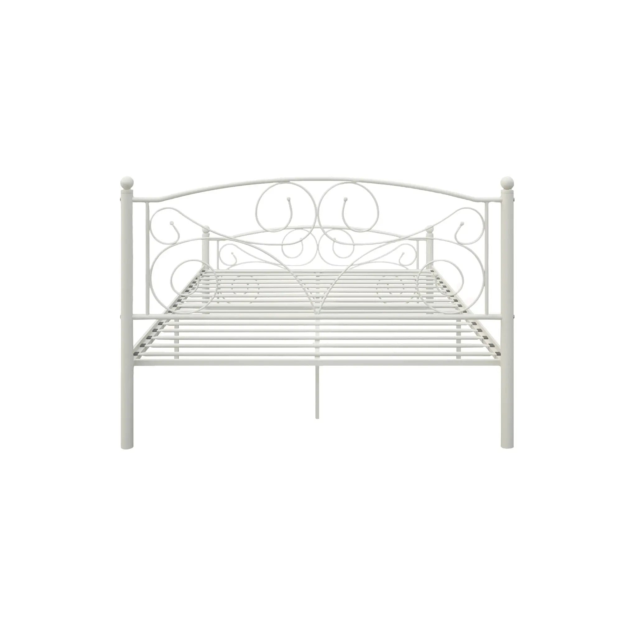 Full With Metal Frame Bed - White by HouseOfZazla