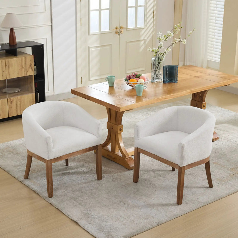 Mid Century Modern Upholstered Barrel Dining Chair with Arms by HouseOfZazla