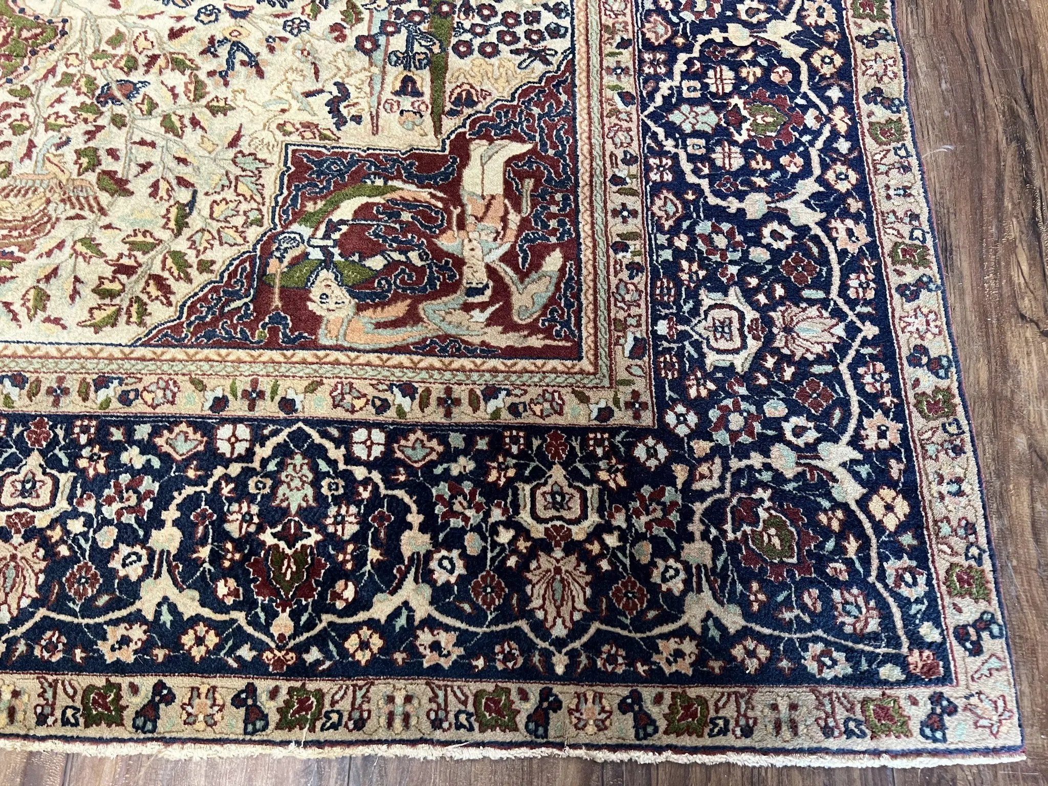 Rare Antique Indian Agra Rug, Early 20th Century Indian Carpet, Animal and Angel Motifs, Hunting Scene, Collectible Oriental Carpet, Wow by Jewel Rugs