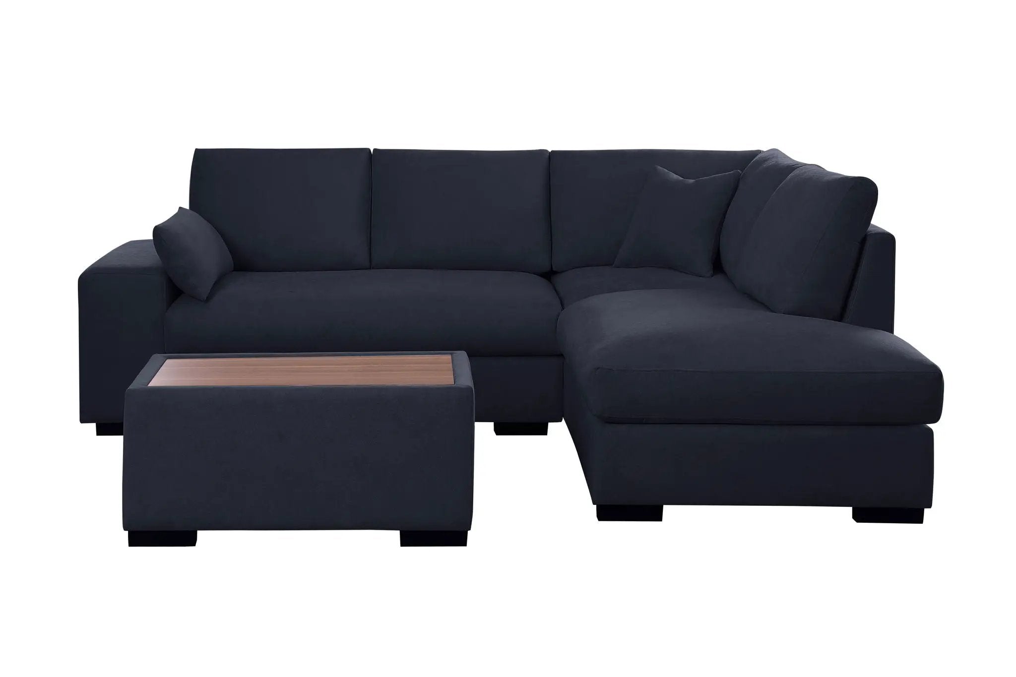Joshua - 100" Sectional Sofa with Right Facing Chaise and Console Ottoman by Unique Piece Furniture