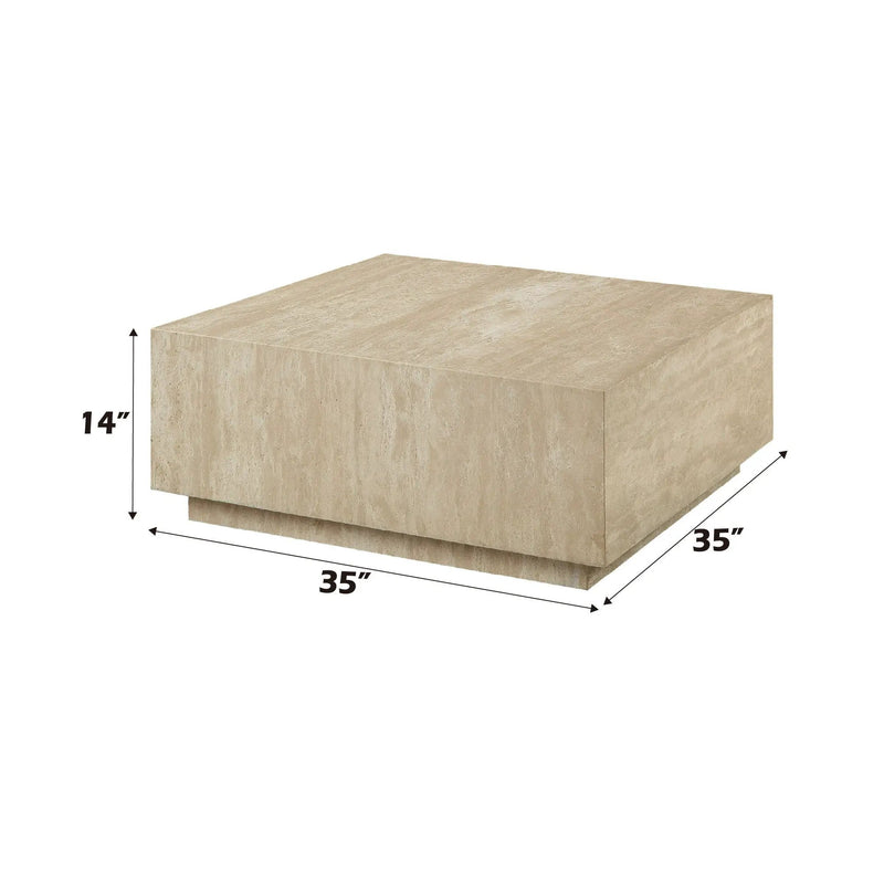 Deon - Travertine Table - Beige by Unique Piece Furniture