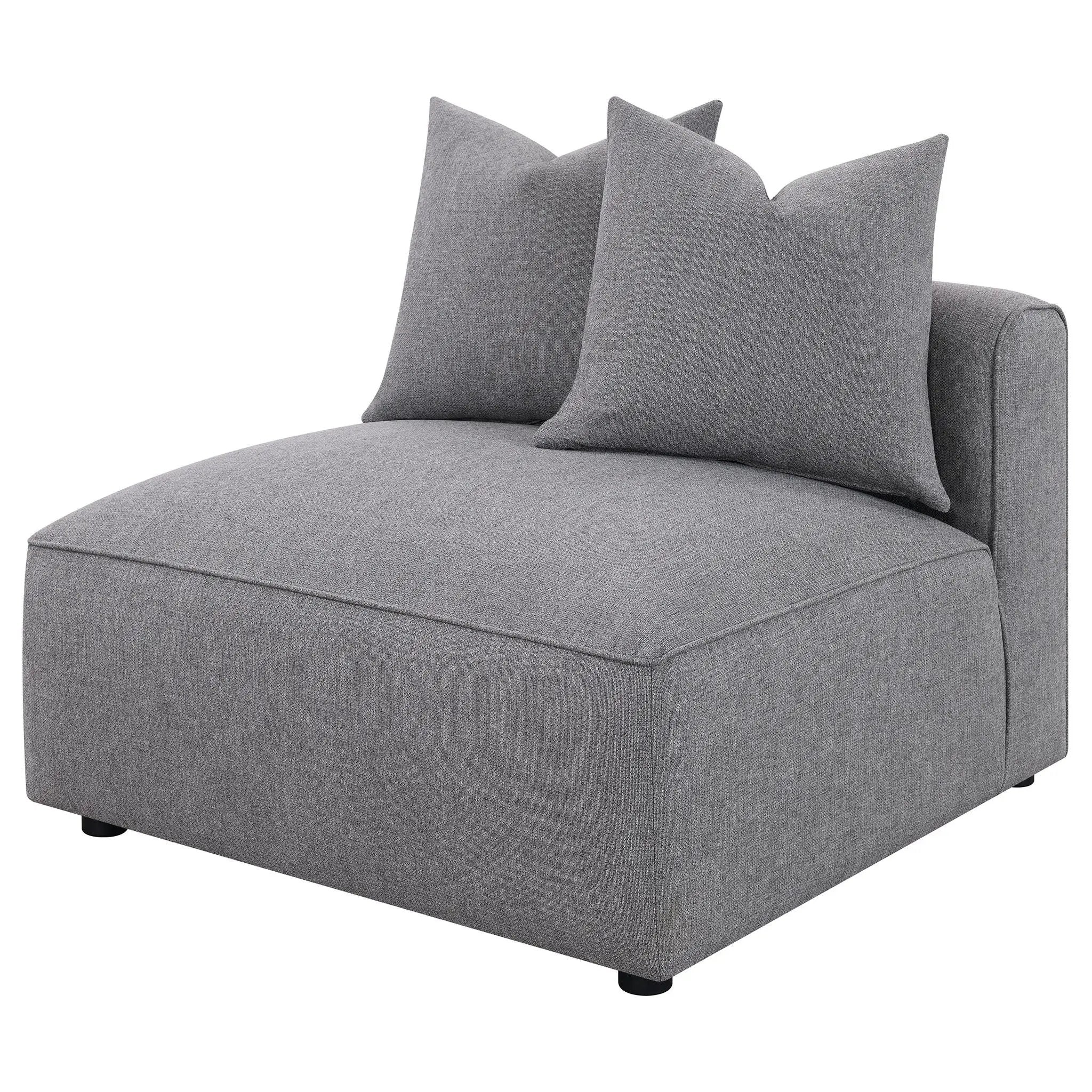 Jennifer Upholstered Armless Chair Grey by Unique Piece Furniture