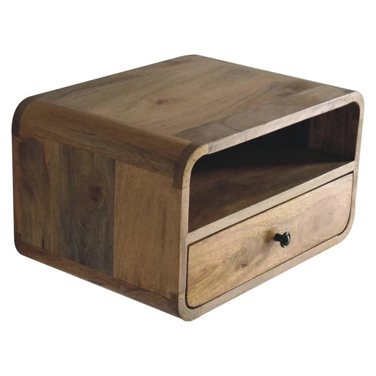 Large Floating Bedside, 1 Drawer, 1 Open Slot, Oak-ish by HouseOfZazla