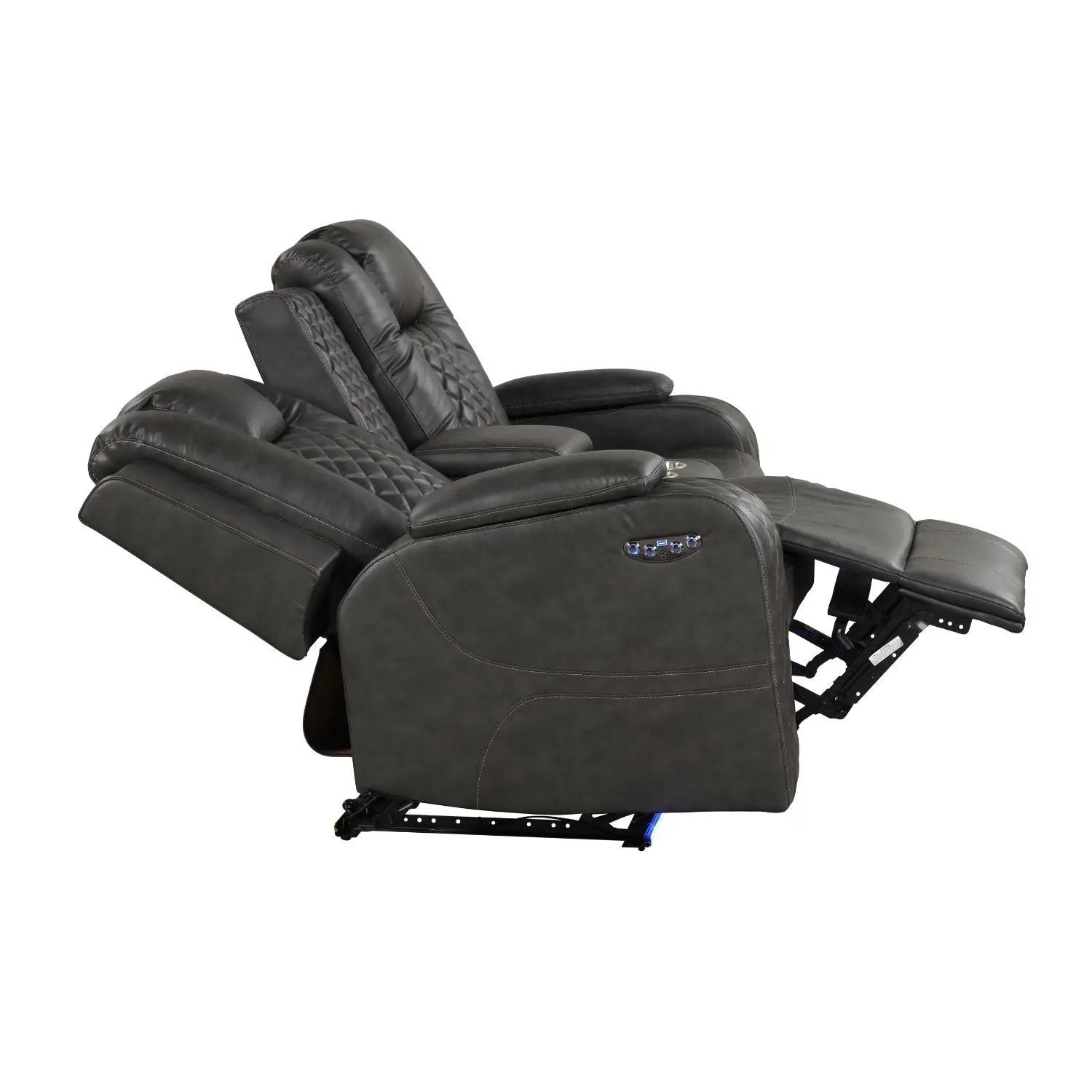 Benz - Power Reclining Loveseat With LED Lighting And Built In USB by HouseOfZazla