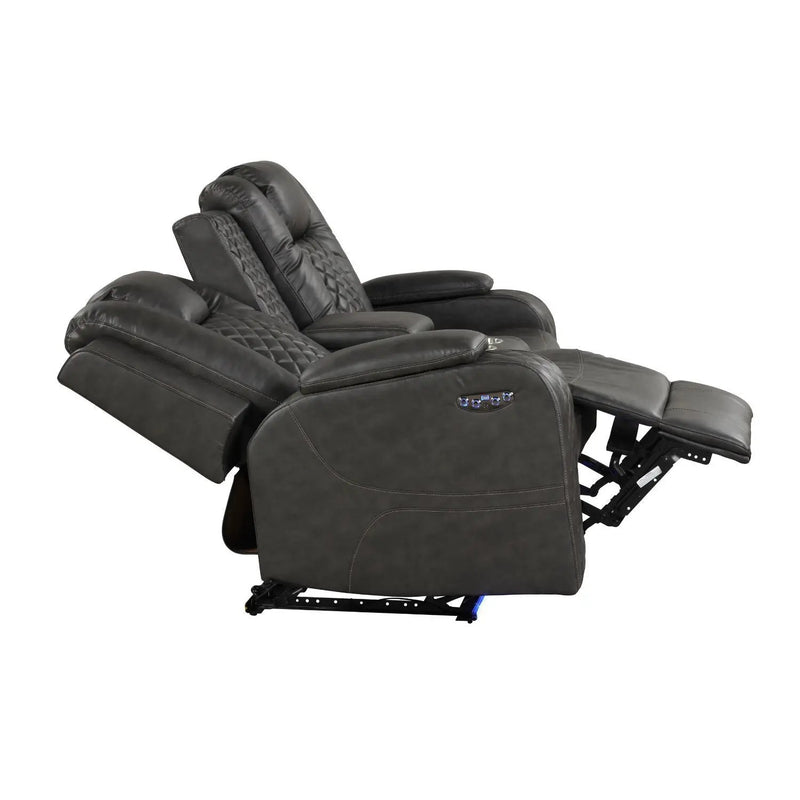 Benz - Power Reclining Loveseat With LED Lighting And Built In USB by HouseOfZazla
