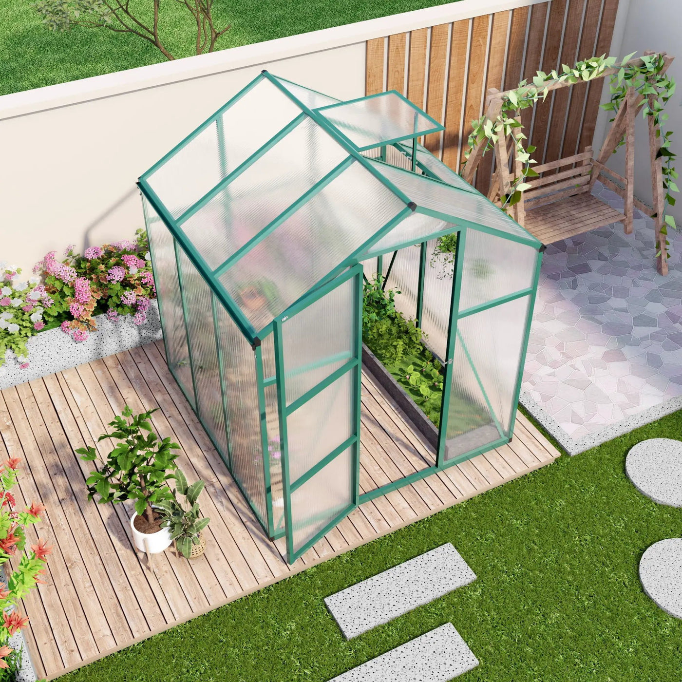 Polycarbonate Walk-In house, Raised Base For Outdoor In All Season by HouseOfZazla