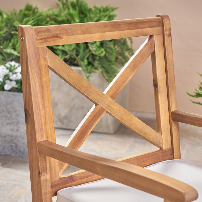 Perla Dining Chair 2-Piece Set with Cream Cushions by HouseOfZazla