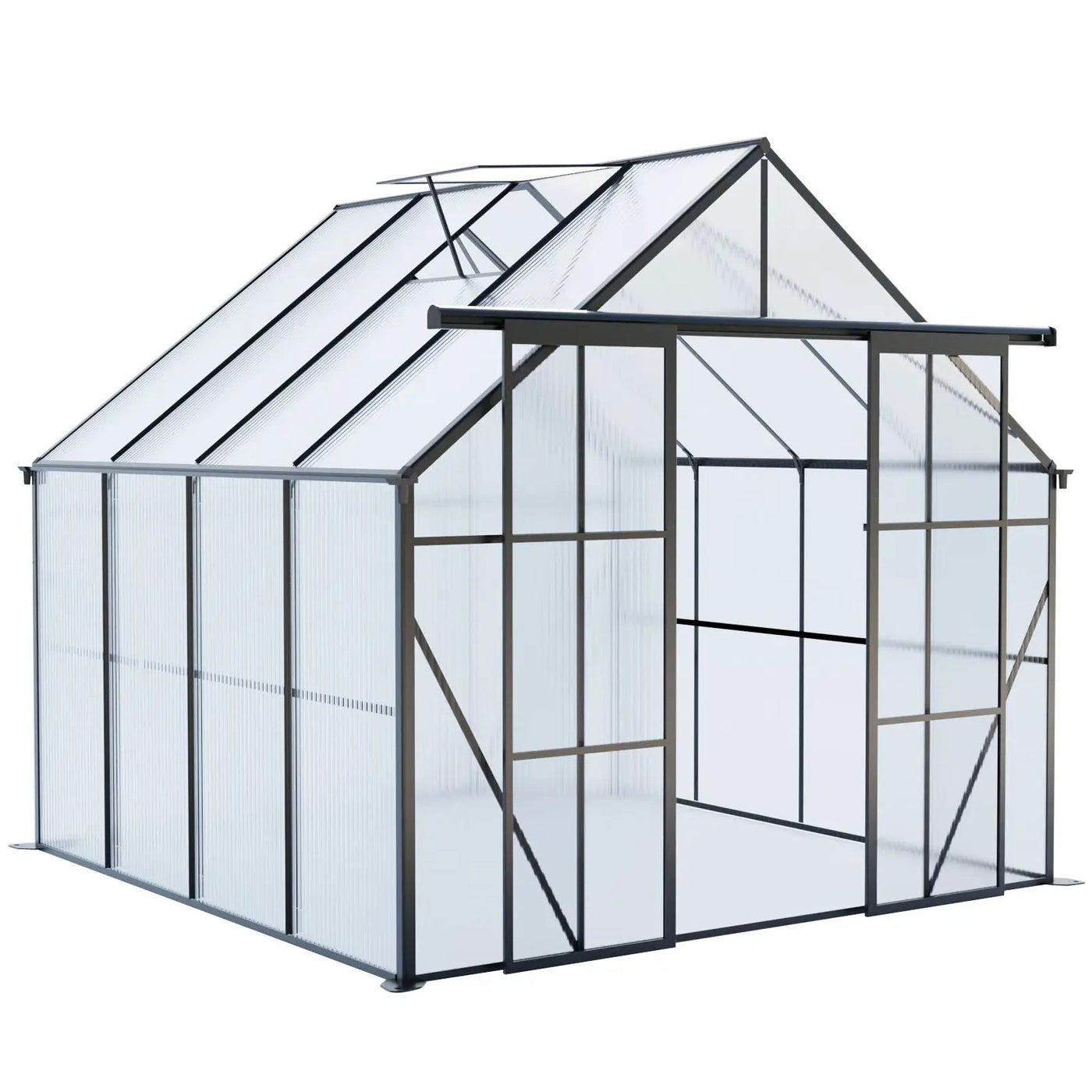 Double Door Polycarbonate house Raised Base And Anchor Aluminum Heavy Duty Walk In houses For Outdoor Backyard In All Season by HouseOfZazla