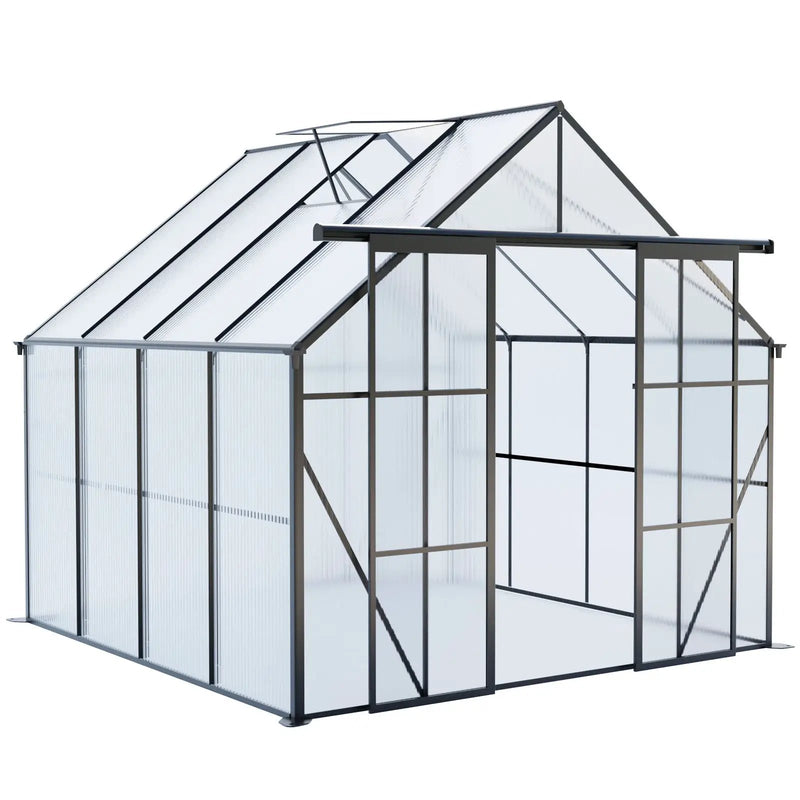 Double Door Polycarbonate house Raised Base And Anchor Aluminum Heavy Duty Walk In houses For Outdoor Backyard In All Season by HouseOfZazla