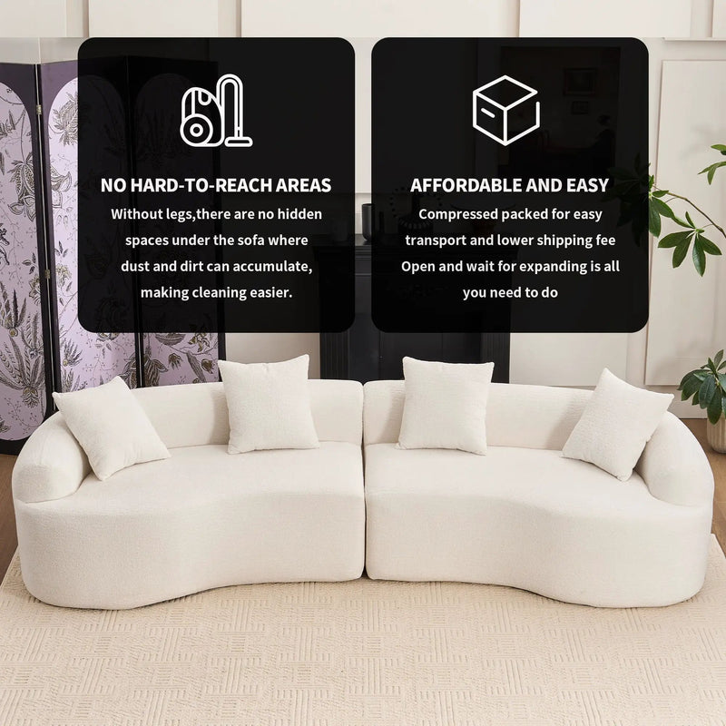 4 Seater Sofa With Fabric, 30D, 60 Hardness Full Sponge, 4 Pillow For Living Room, Home Furniture Sleeper Sectional Sofa For Apartment by Unique Piece Furniture