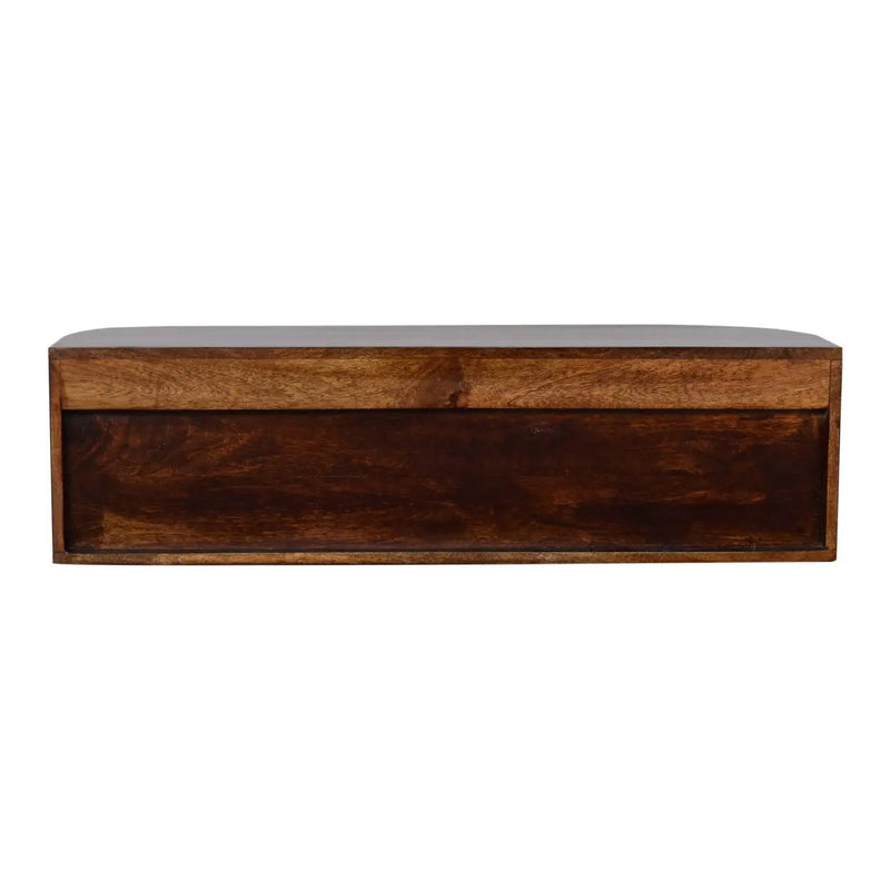Solid Wood Chunky Chestnut Floating Bedside Table by HouseOfZazla