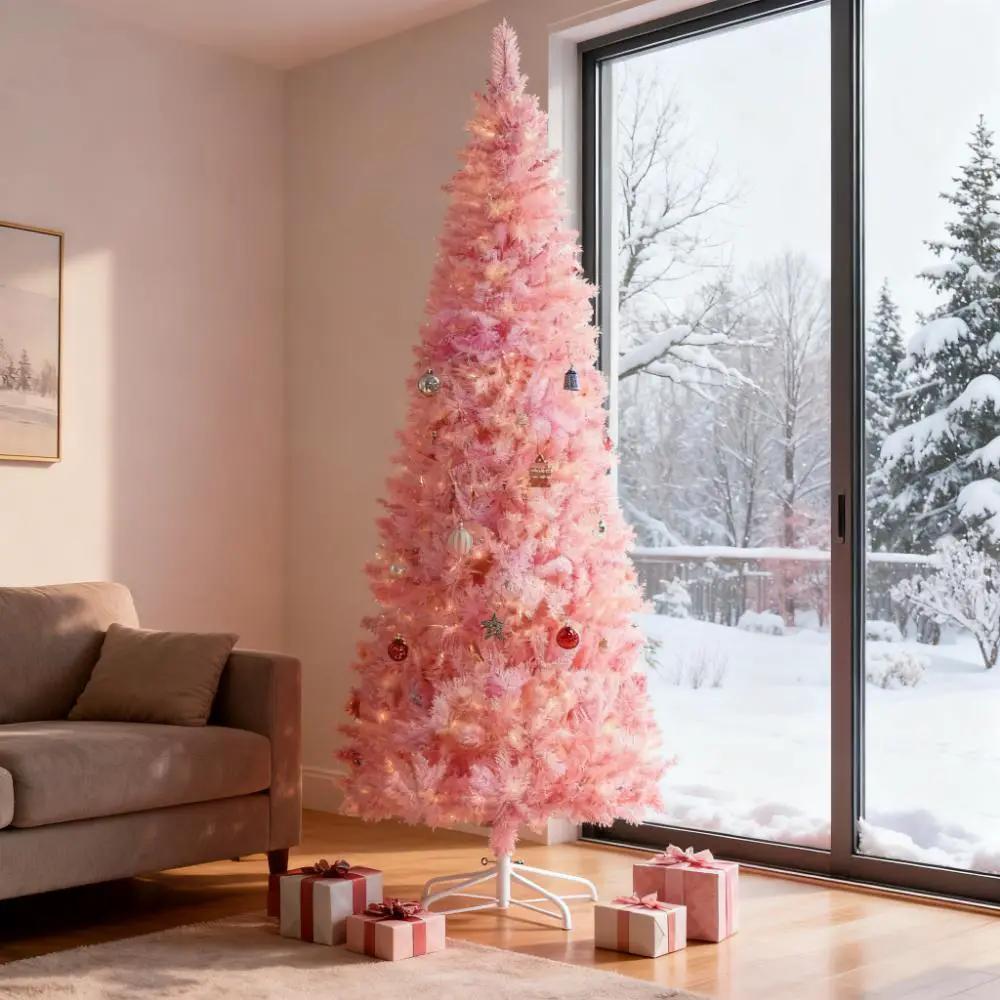 Snow Flocked Pencil Shape Artificial Christmas Tree by HouseOfZazla