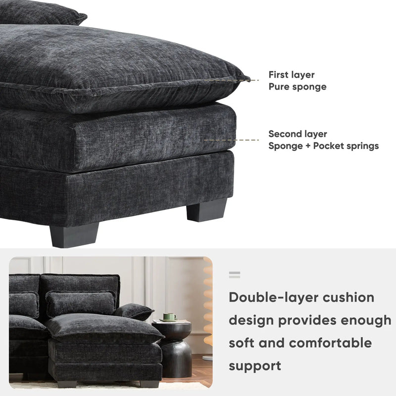 Modern U-Shaped Sectional Sofa with Console and USB Charger by HouseOfZazla