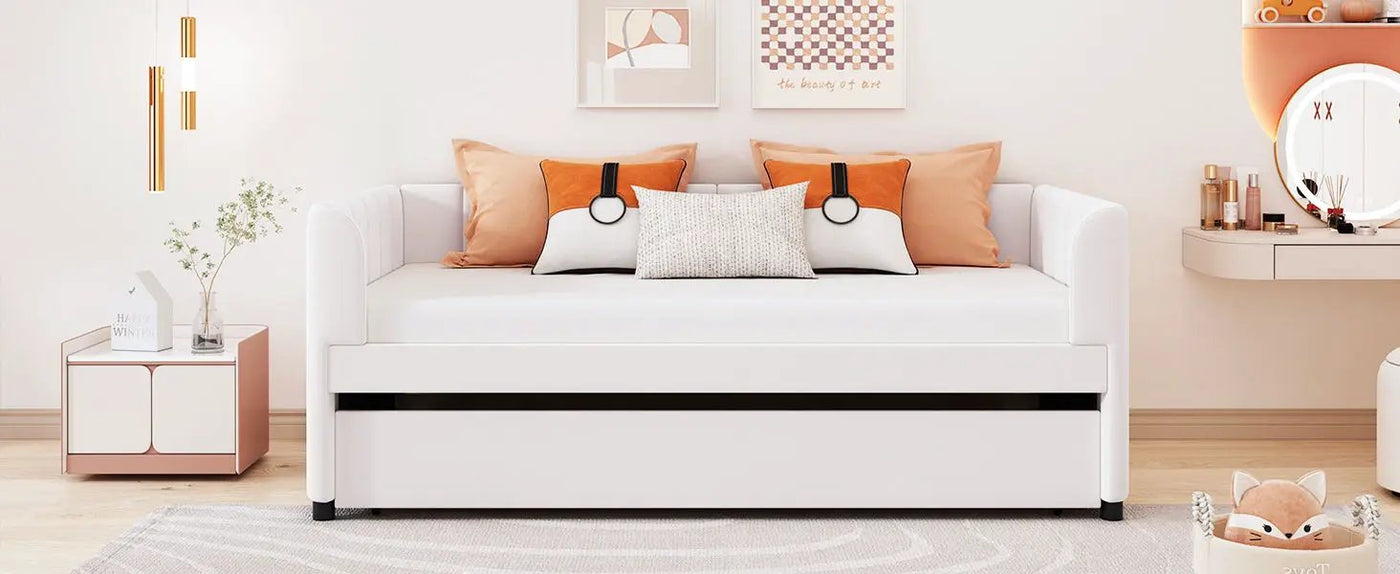 Upholstered Daybed With Ergonomic Design Backrest by HouseOfZazla