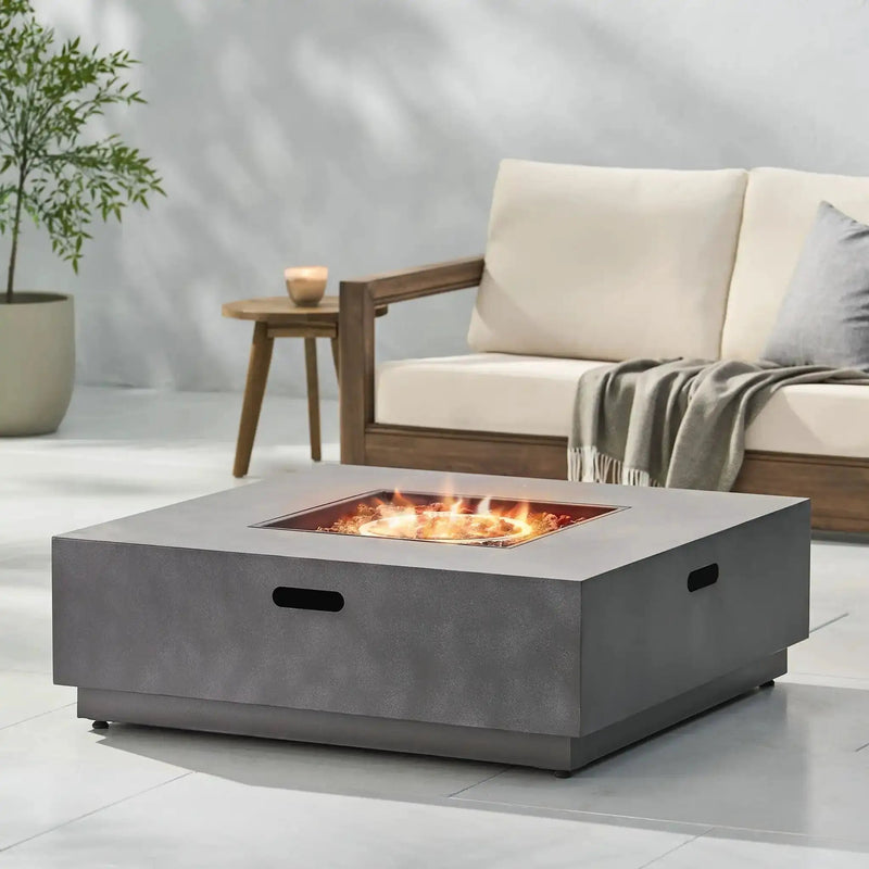 Modern Square Fire Pit With 50,000 BTU by HouseOfZazla